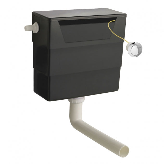 Trio Concealed Cistern with Flush Button - Black