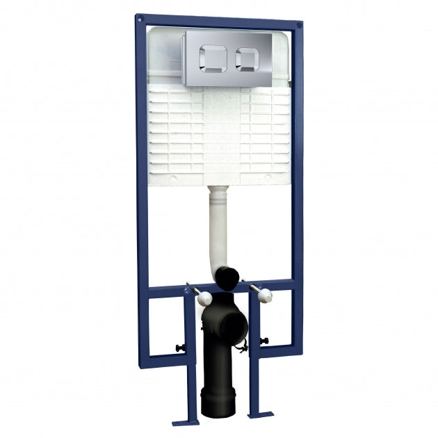 Nio Wall Hung Toilet Frame with Dual Flush Concealed Cistern and Flush Plate
