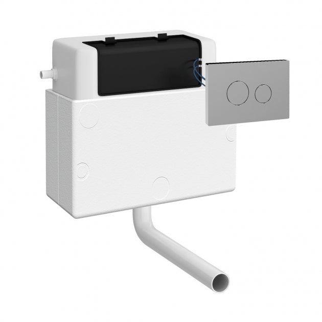 Trio Pneumatic Concealed Cistern with Flush Button - White