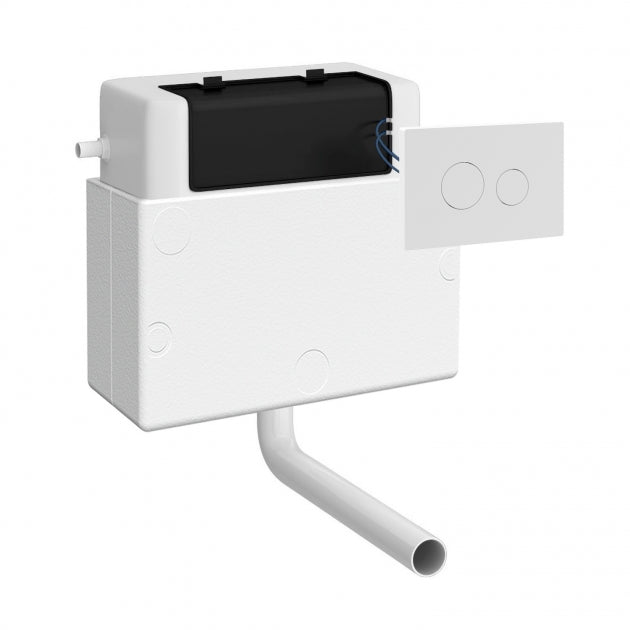 Trio Pneumatic Concealed Cistern with Flush Button - White