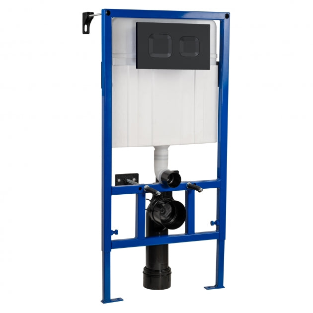 Nio Mid-Height Wall Hung Toilet Frame with Dual Flush Concealed Cistern and Flush Plate