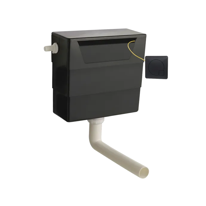 Trio Concealed Cistern with Flush Button - Black