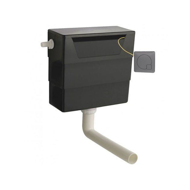 Trio Concealed Cistern with Flush Button - Black