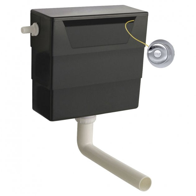 Trio Concealed Cistern with Flush Button - Black