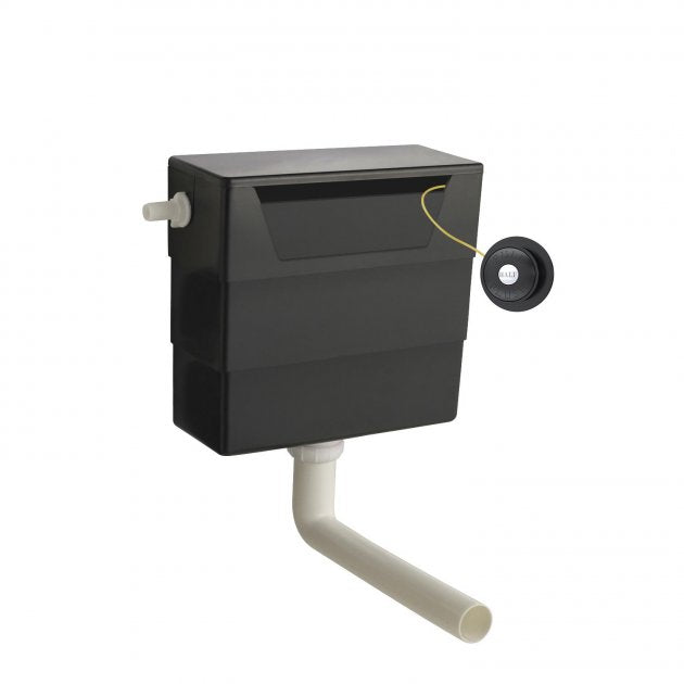 Trio Concealed Cistern with Flush Button - Black