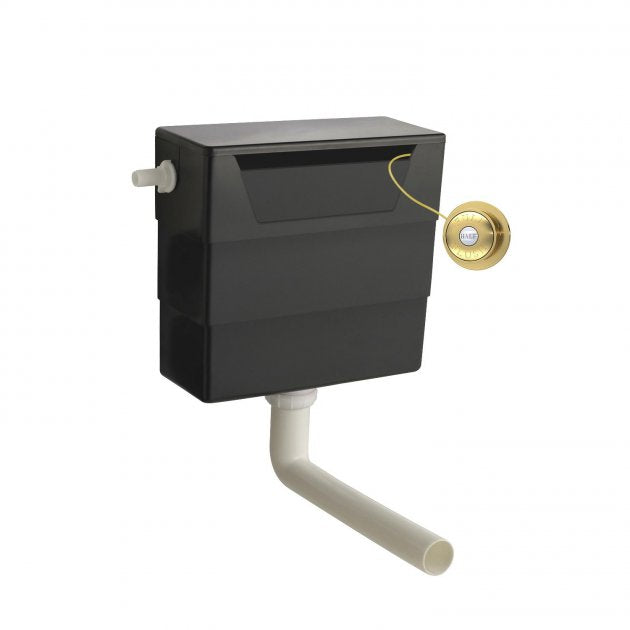 Trio Concealed Cistern with Flush Button - Black