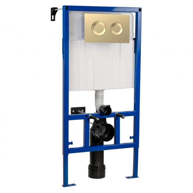Nio Mid-Height Wall Hung Toilet Frame with Dual Flush Concealed Cistern and Flush Plate