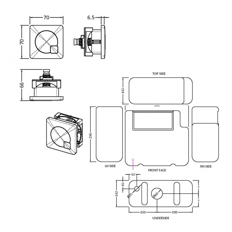 Trio Concealed Cistern with Bottom Inlet Flush Button - White