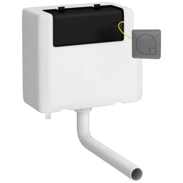 Trio Concealed Cistern with Bottom Inlet Flush Button - White