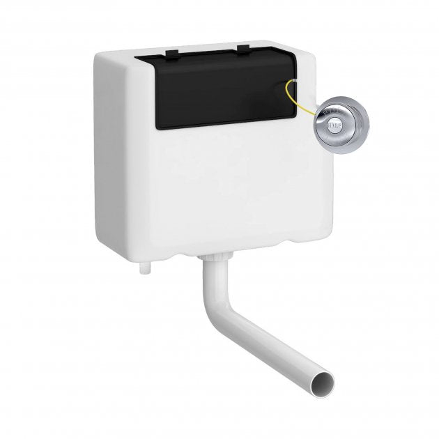 Trio Concealed Cistern with Bottom Inlet Flush Button - White