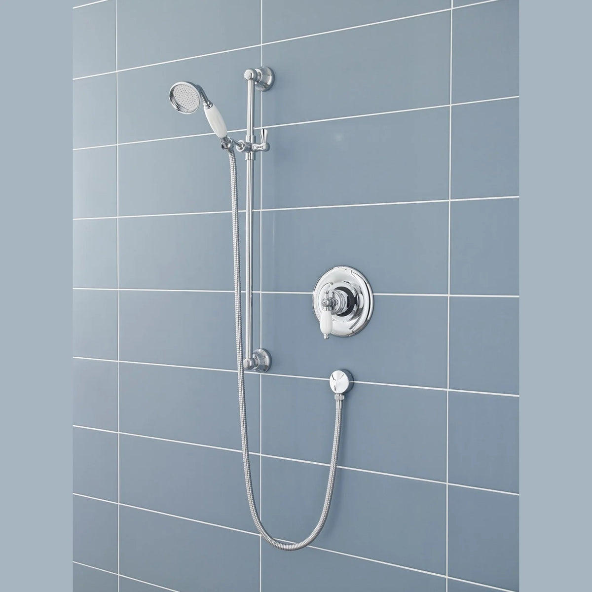 Omega Shower Slider Rail Kit - Chrome