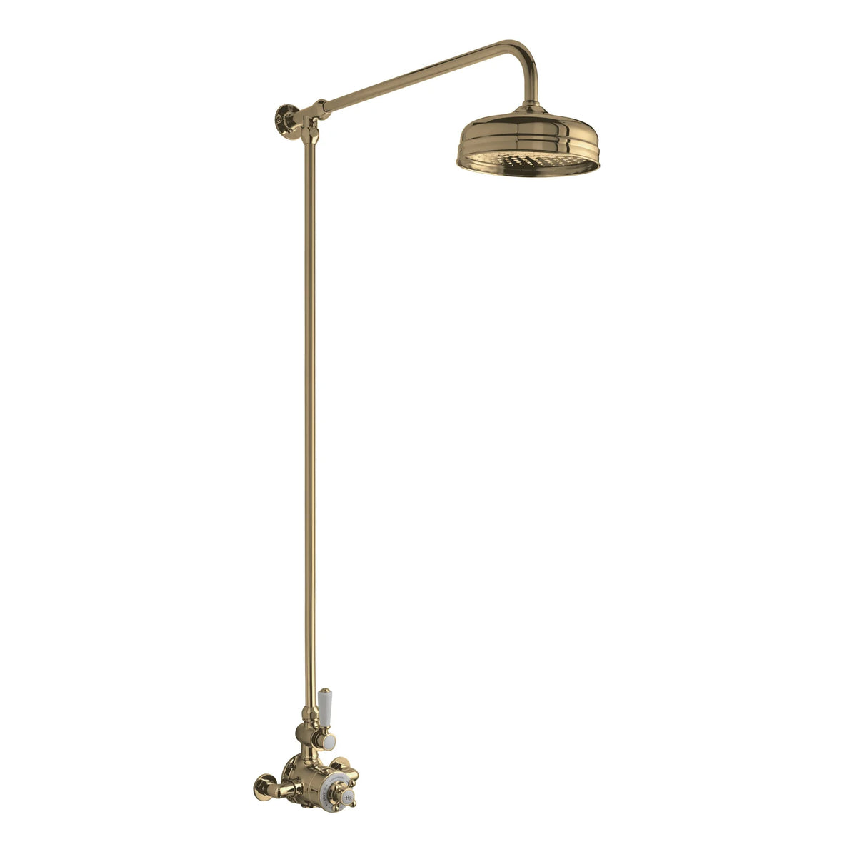 Omega Traditional Wall Mounted Shower Kit - Brushed Brass