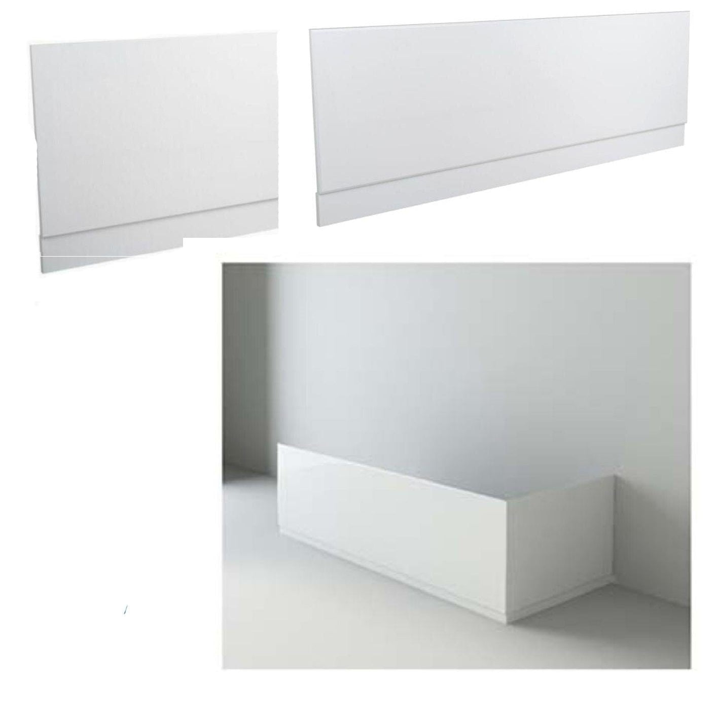 Bathroom Bath Panel MDF Wooden Front Side End Panel Adjustable Plinth Easy Cut White