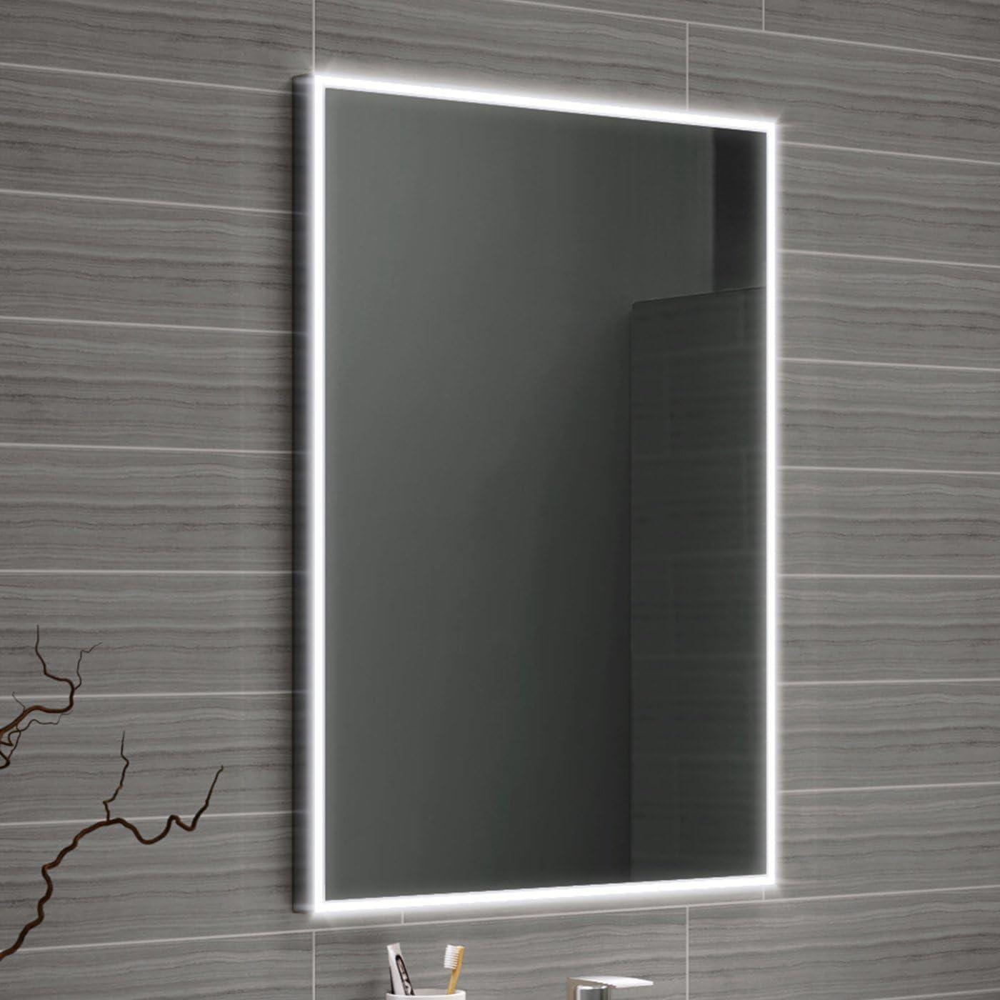 VeeBath Furniture > Mirrors Bathroom Mirror LED Illuminated Light Touch Sensor and Demister 500 x 700mm