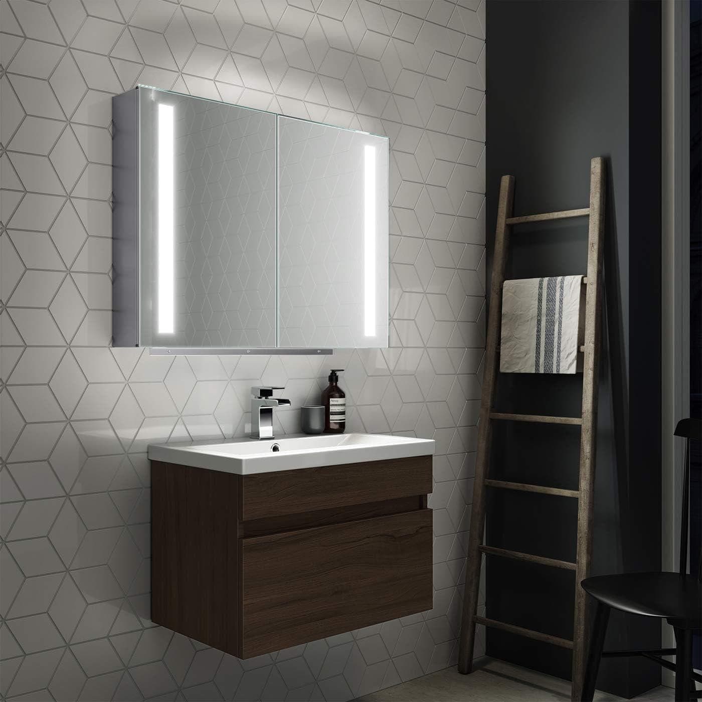 iBathUK Furniture > Mirrors Bathroom Mirror LED Mirror Cabinet Illuminated Mirror 800 x 600mm