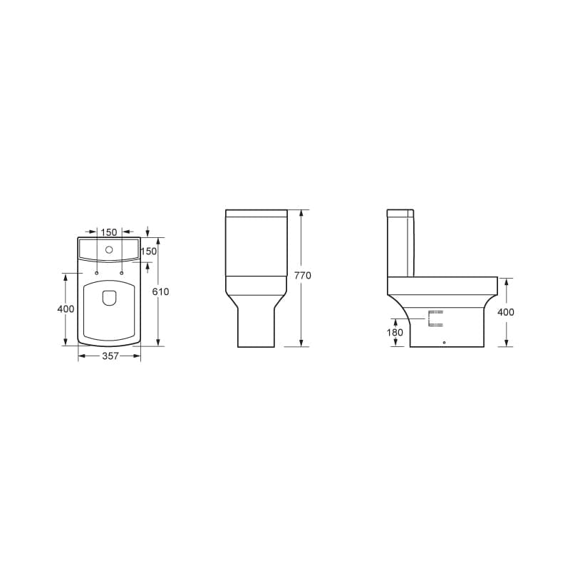 Bathroom4Less Toilets > Close Coupled Toilets Belfort Ceramic Close Coupled Toilet - White