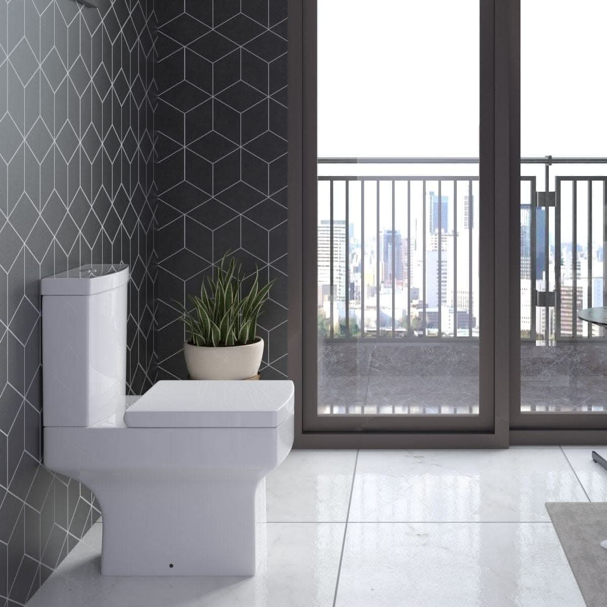Bathroom4Less Toilets > Close Coupled Toilets Belfort Ceramic Close Coupled Toilet - White