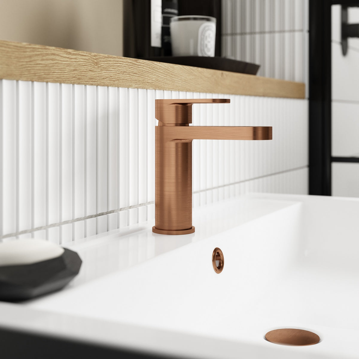 Brent Mono Basin Mixer Tap With Push Button Waste