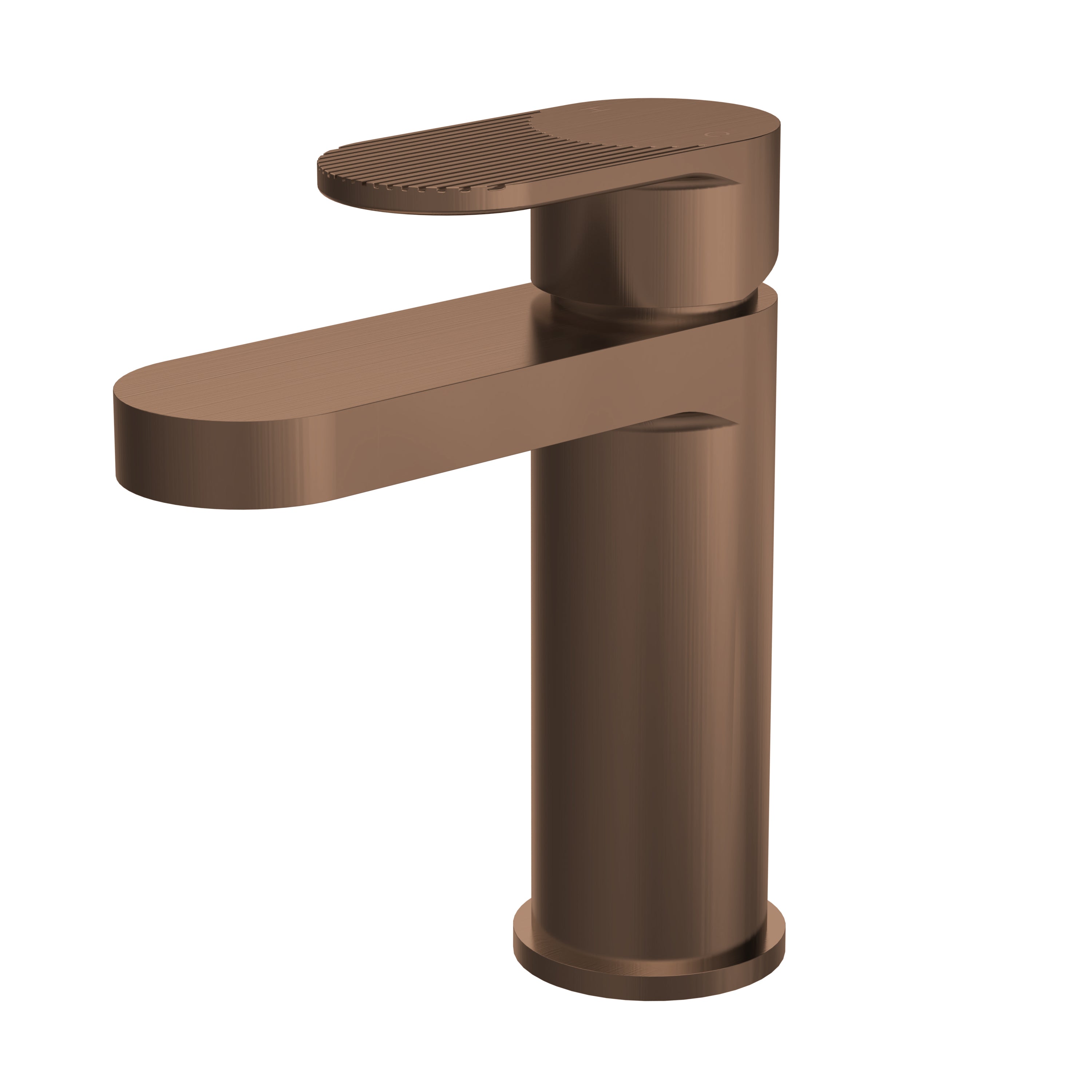 Cove Fluted Mono Basin Mixer Tap With Push Button Waste