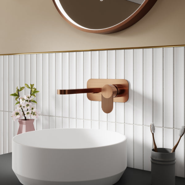Cove 2 Hole Wall Mounted Basin Mixer Tap With Plate