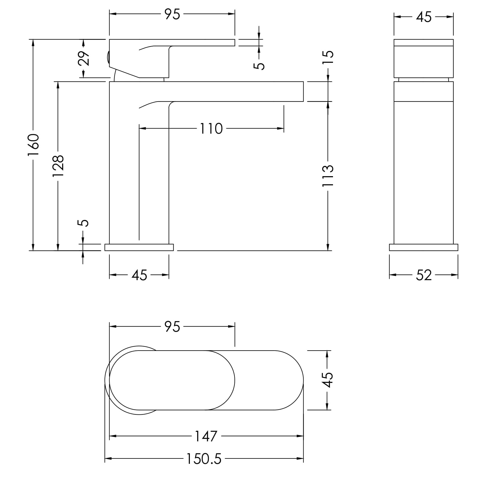Brent Mono Basin Mixer With Push Button Waste