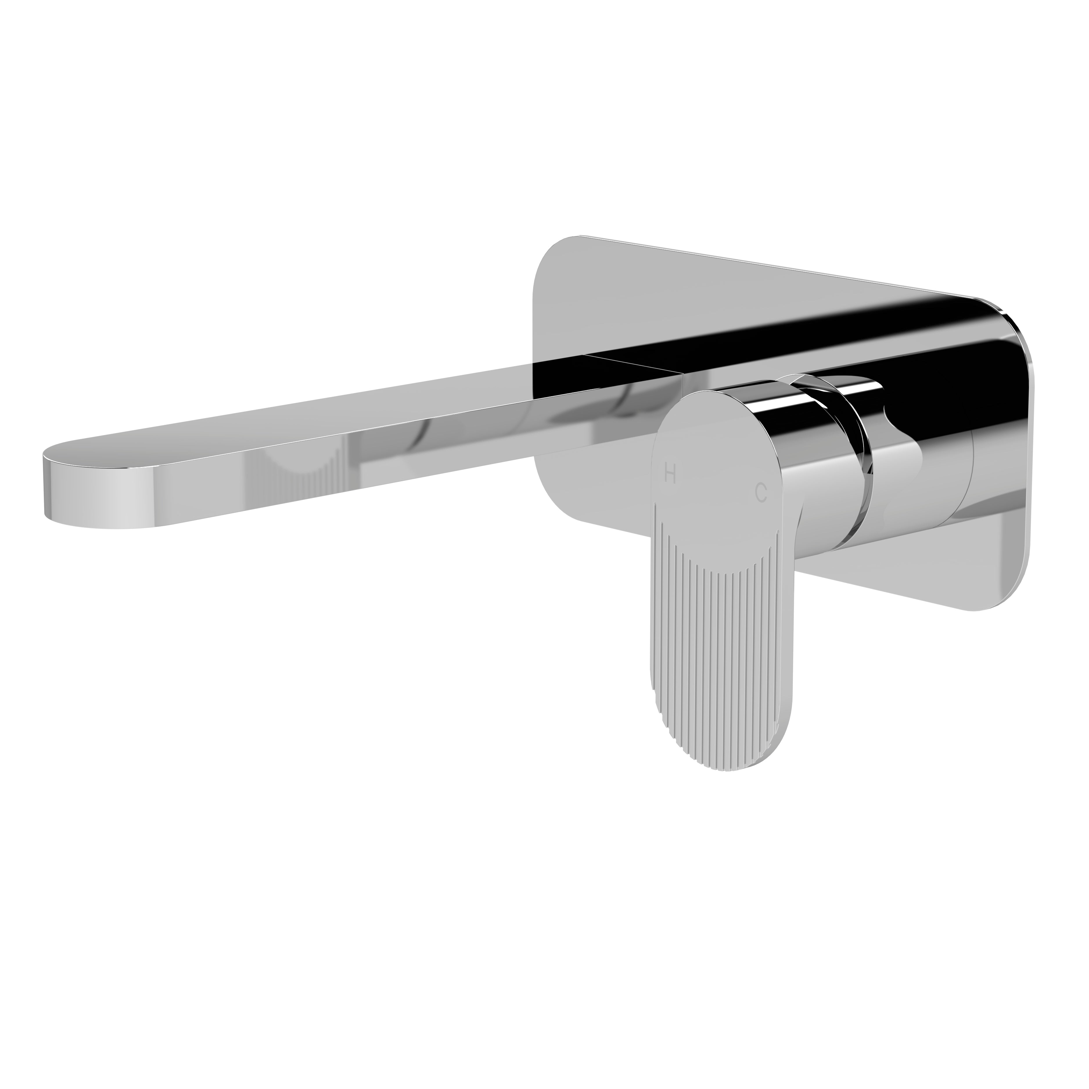 Cove 2 Tap Hole Wall Mounted Basin Mixer Tap With Plate