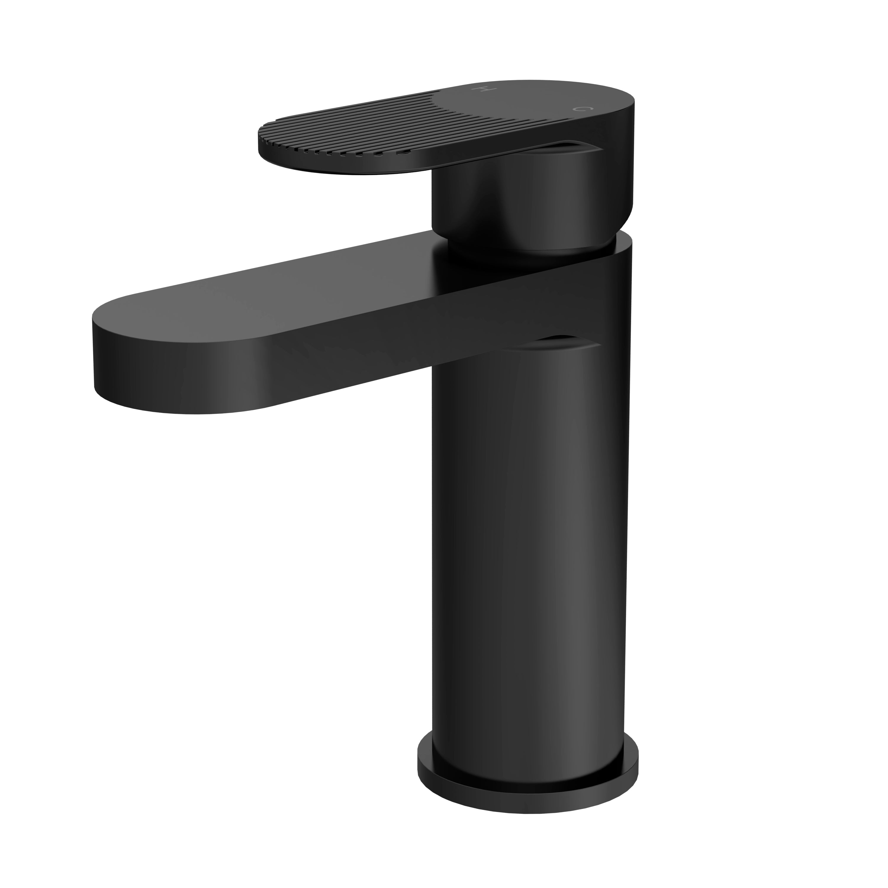 Cove Fluted Mono Basin Mixer Tap With Push Button Waste