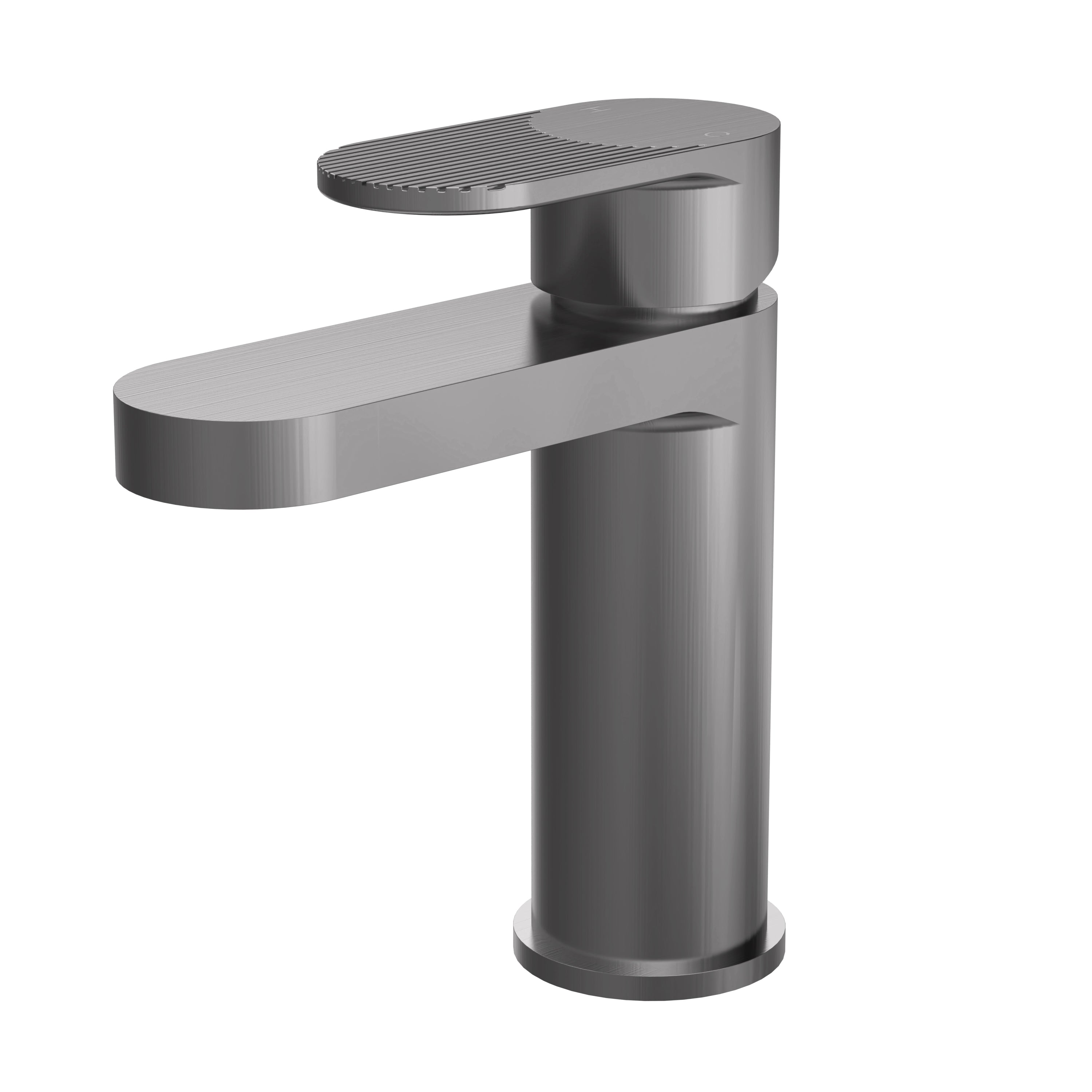 Cove Fluted Mono Basin Mixer Tap With Push Button Waste