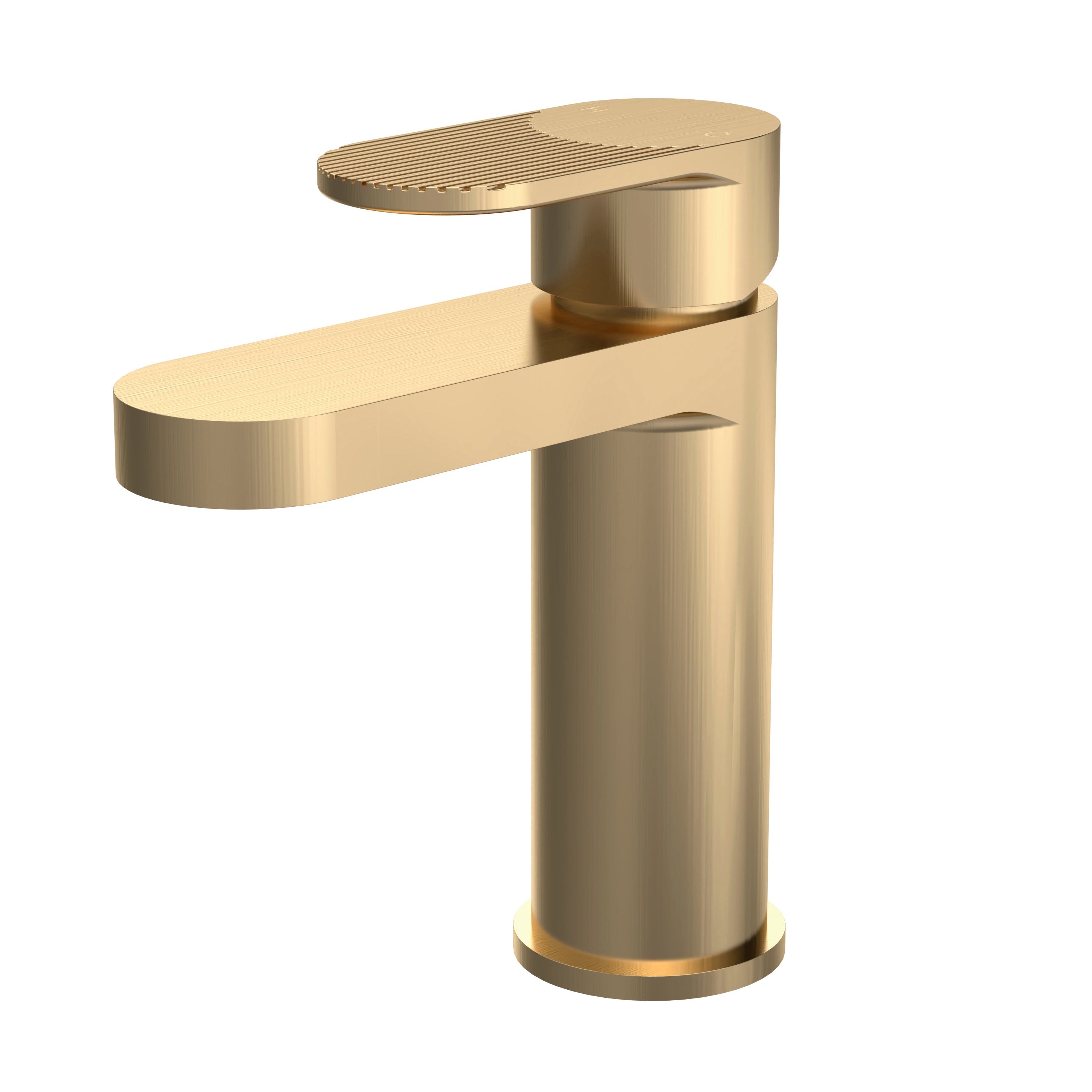 Cove Fluted Mono Basin Mixer Tap With Push Button Waste