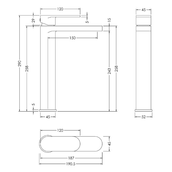 Brent Mono Tall Basin Mixer Tap