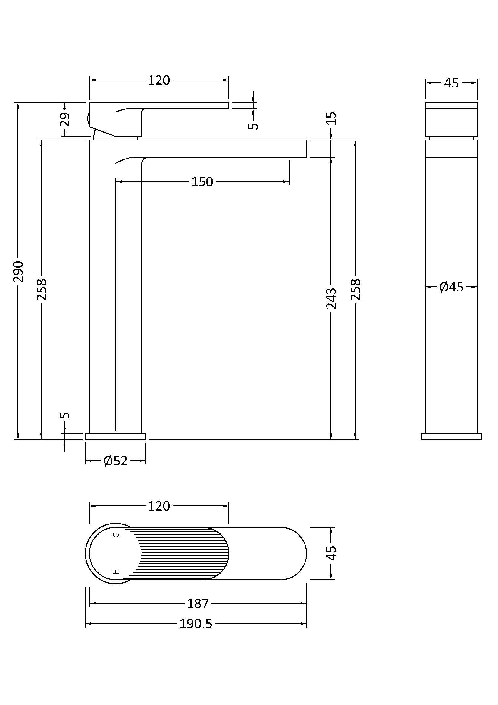 Cove Tall Mono Basin Mixer Tap