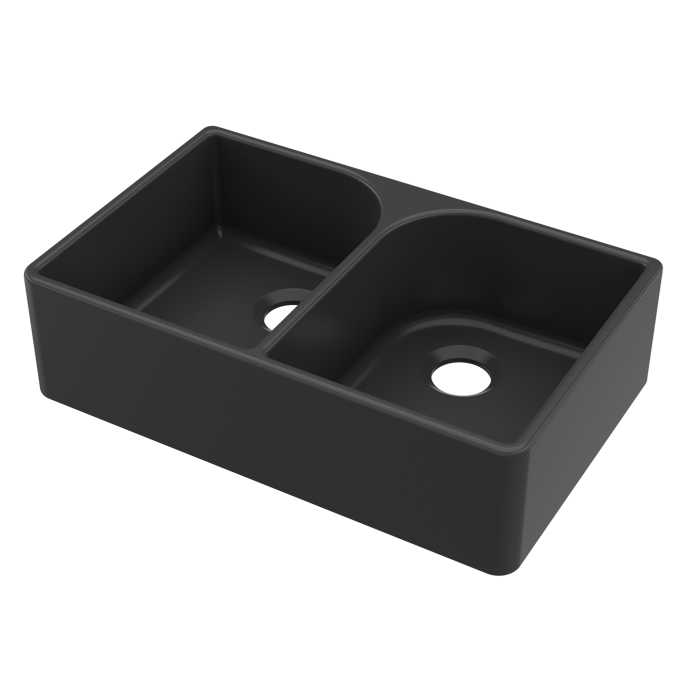 Inspire 795mm Double Bowl Butler Sink With Offset Waste And Full Weir