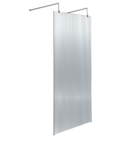 Haven 8mm Glass Fluted Wetroom Panel With Arms And Feet
