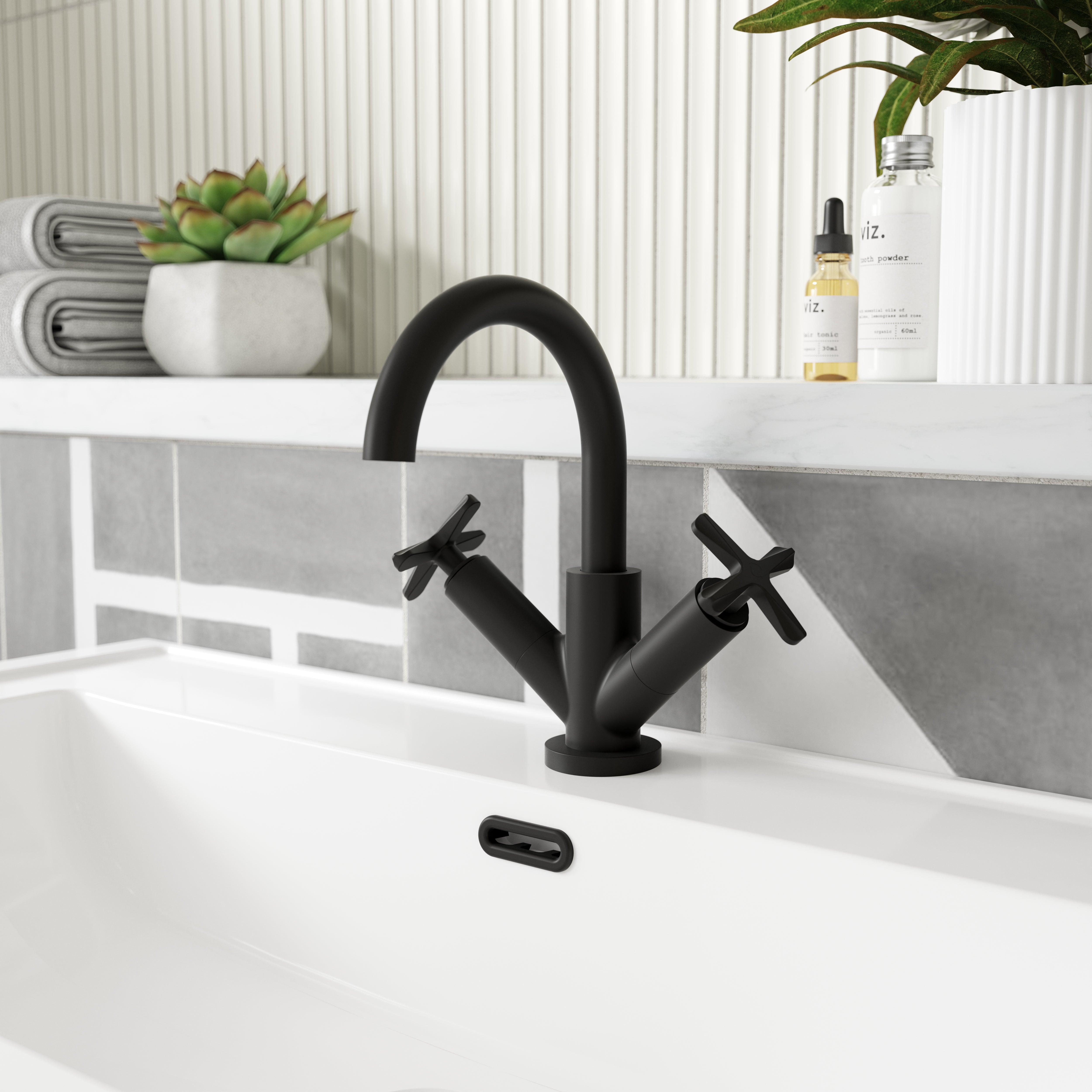 Cylin Deck Mounted Mono Basin Mixer With Pop Up Waste