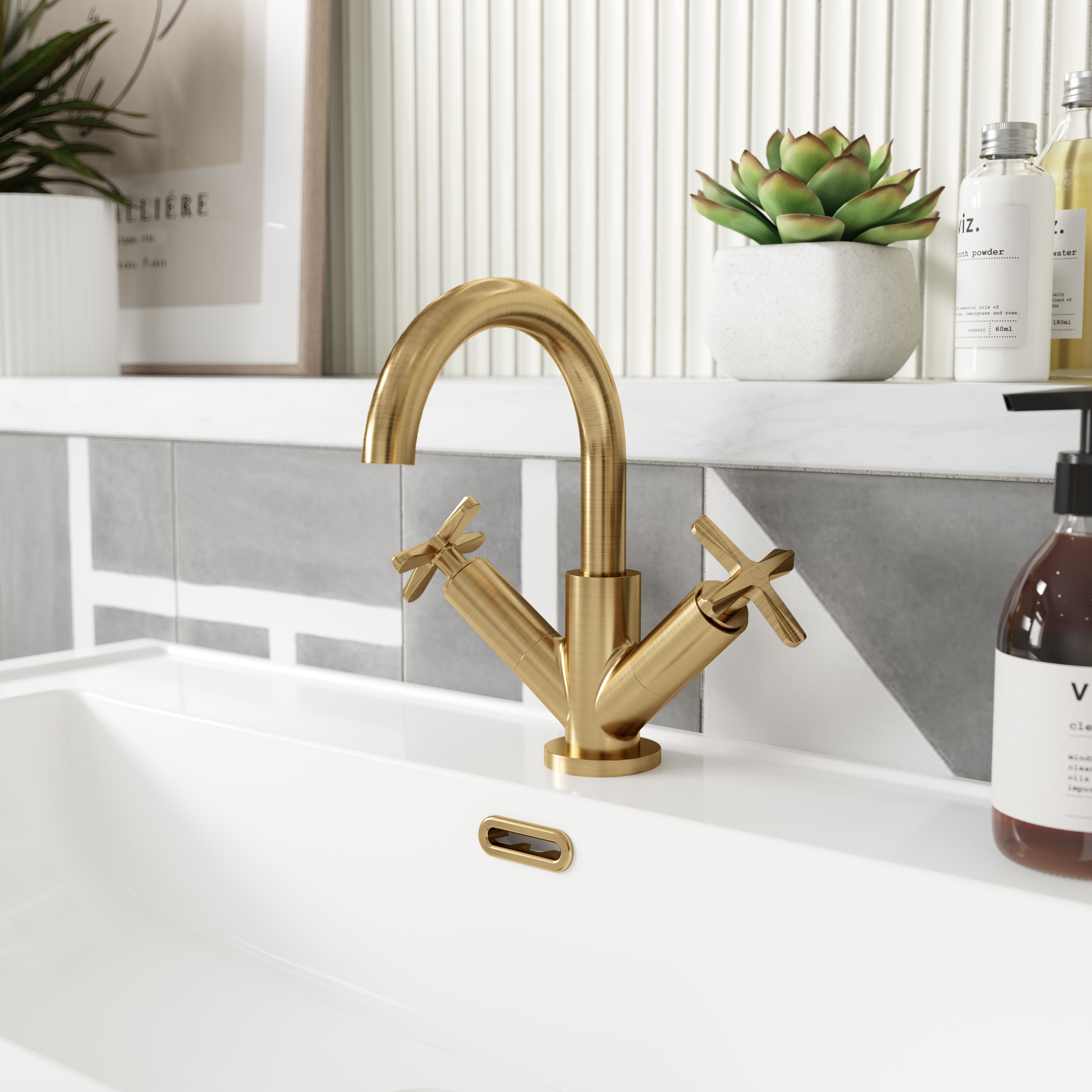 Cylin Deck Mounted Mono Basin Mixer With Pop Up Waste