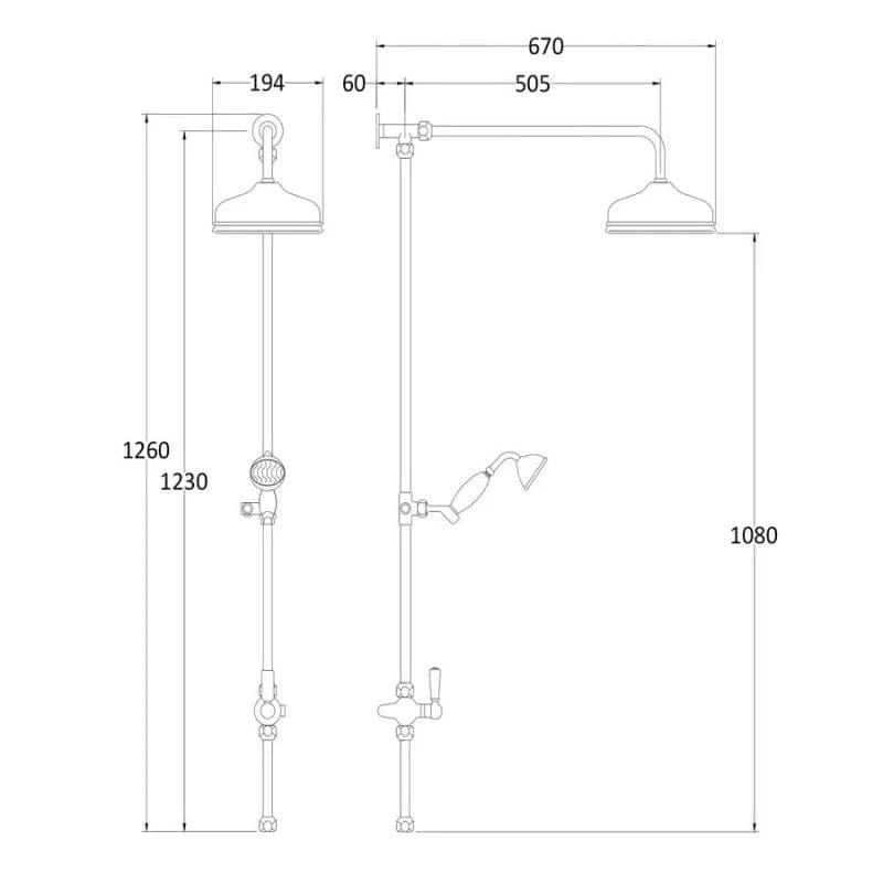 Omega Dual Rigid Riser Kit - Chrome