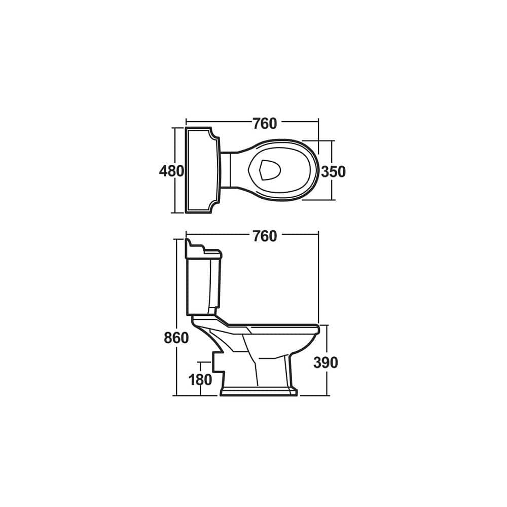 Bathroom4Less Elizabeth Close Coupled Toilet With Cistern And Soft Closing Seat