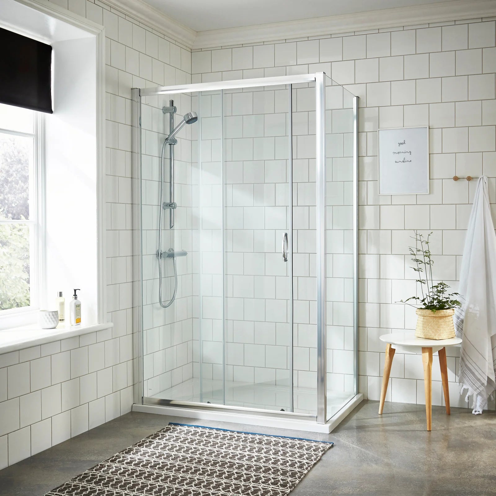 Foundry 5mm Glass Sliding Shower Door - Chrome