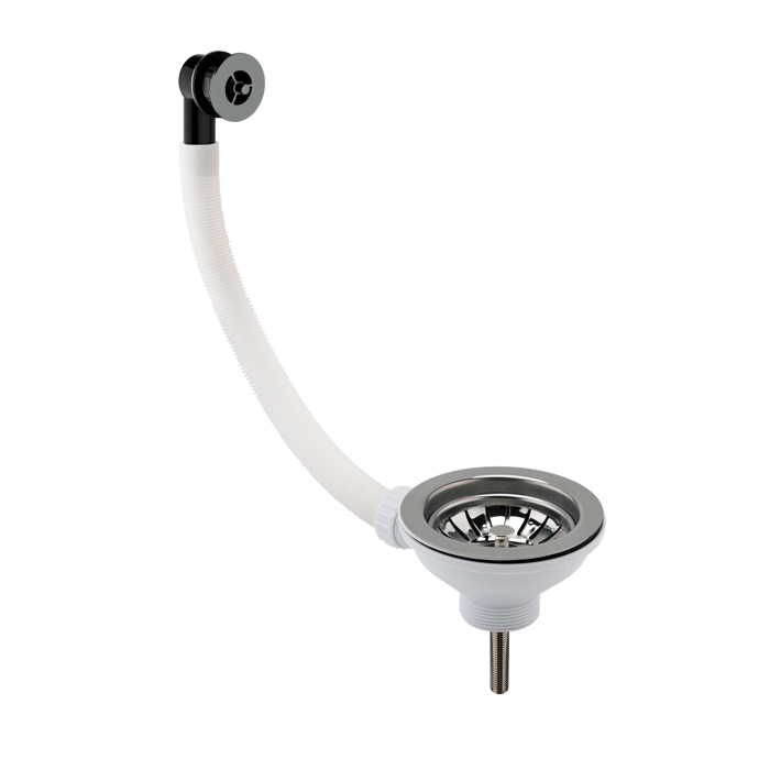 Rene Fireclay Sink Pull Out Basket Strainer Waste with Overflow - 90mm
