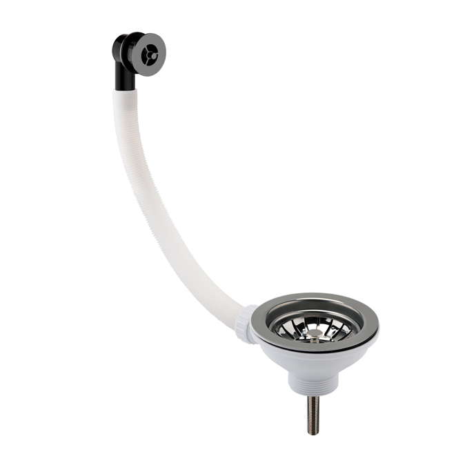 Rene Fireclay Sink Pull Out Basket Strainer Waste with Overflow - 90mm