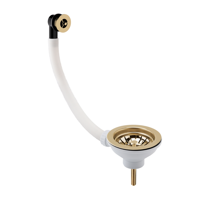 Rene Fireclay Sink Pull Out Basket Strainer Waste with Overflow - 90mm