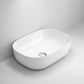 Modern Curved Ceramic Countertop Basin - 465mm x 320mm - Gloss White