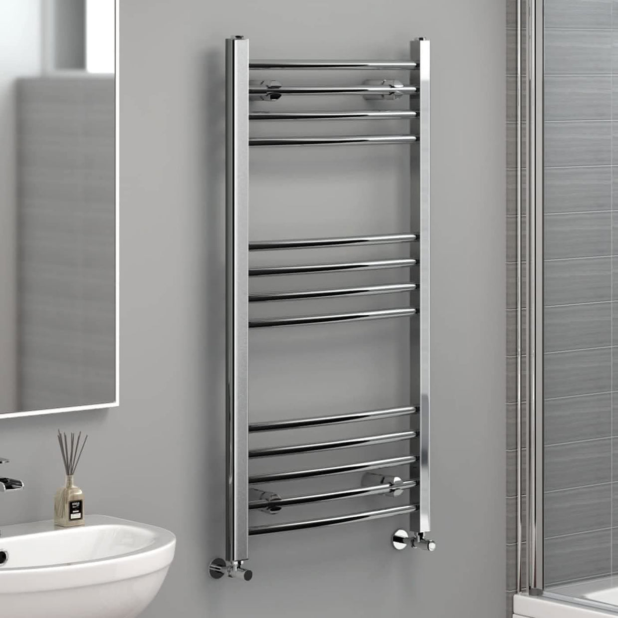 600mm Wide 22mm Tubes Chrome Plated High Heat Output Towel, 50 OFF
