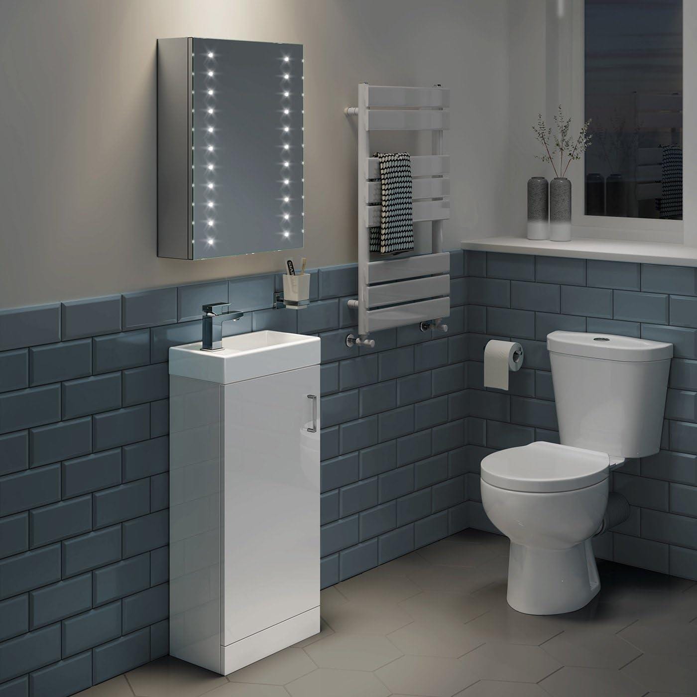 iBathUK Furniture > Mirrors iBathUK Bathroom Illuminated Mirror Cabinet with Shaver Socket 450 x 600 mm