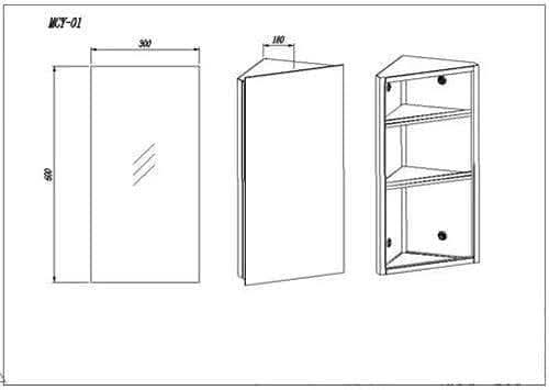 iBathUK Furniture > Mirrors iBathUK Bathroom Mirror Tall Corner Cabinet Storage Unit Stainless Steel Unit 300mm