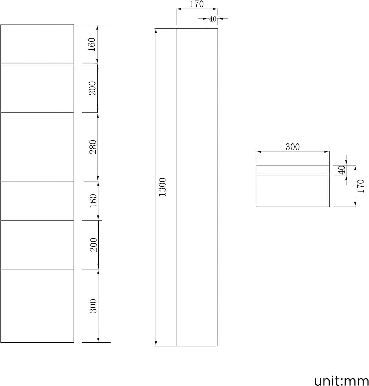 iBathUK Furniture > Mirrors iBathUK Mirror Tall Cabinet Double Door Stainless Steel 1300 x 300mm