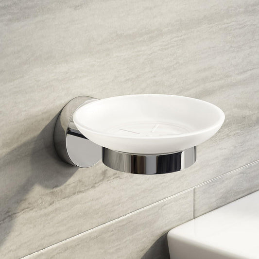iBathUK Bathroom > Bathroom Accessories iBathUK Soap Dish Holder Wall Mounted Bathroom Accessory Round