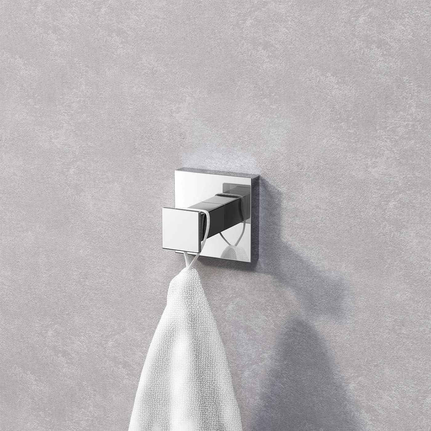 iBathUK Bathroom > Bathroom Accessories iBathUK Towel Robe Hook Luxury Square Chrome Accessory