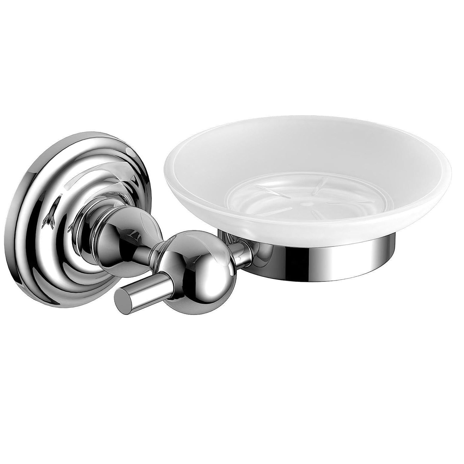 Traditional Wall Mounted Round Soap Dish Holder - Chrome