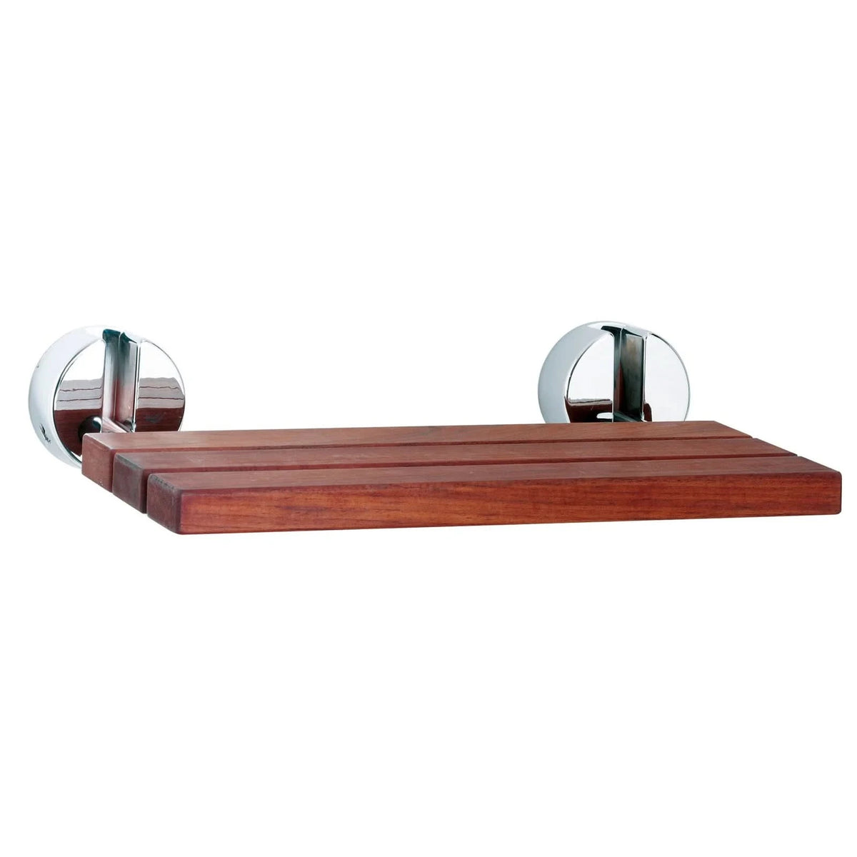 Hype Natural Wood Shower Seat - Chrome
